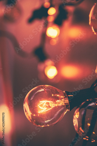 Light bulbs for decorated on christmas eve.