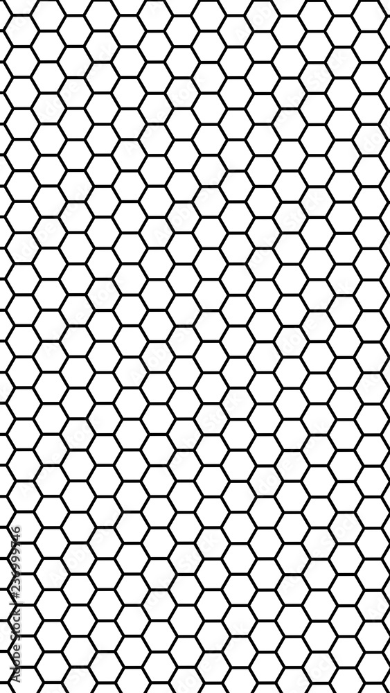 Black honeycomb on a white background. Isometric geometry. Vertical image orientation. 3D illustration Black honeycomb on a white background. Isometric geometry. Vertical image orientation. 3D illustration