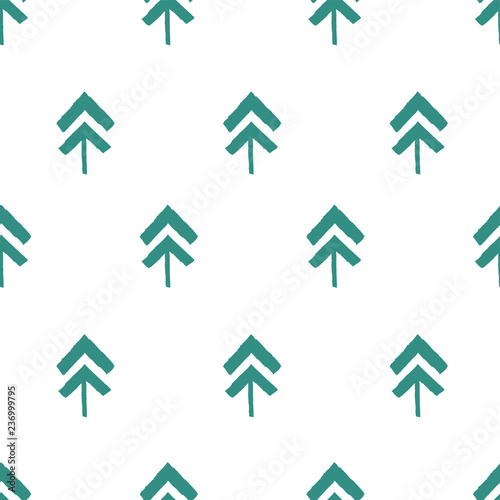 Endless Christmas Pattern with Christmas Trees