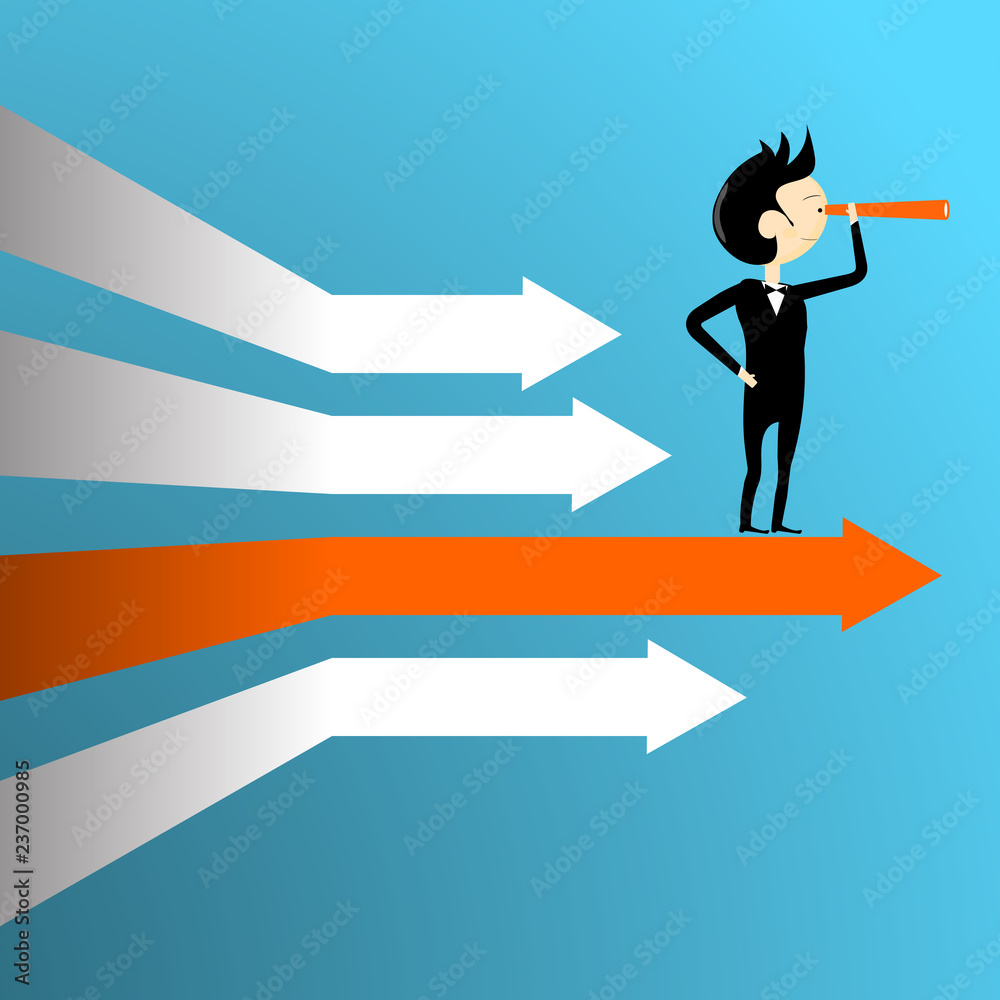 man in suit stands on arrows and looks ahead vector
man in suit stands on arrows and looks ahead vector