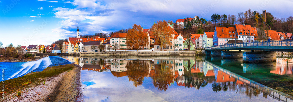 Travel in Bavaria. Landsberg am Lech - beautiful old town in Germany