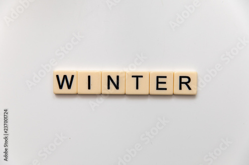 winter letter blocks