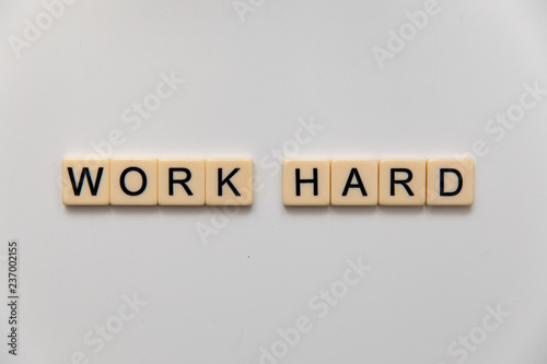 work hard letter blocks