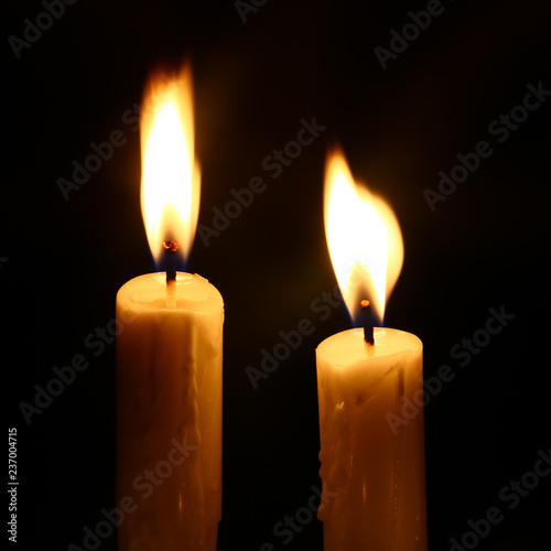 burning candles in the dark