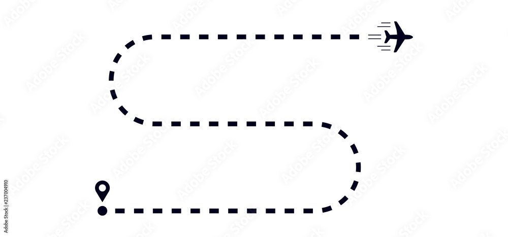 Fototapeta premium Plane with track vector illustration.