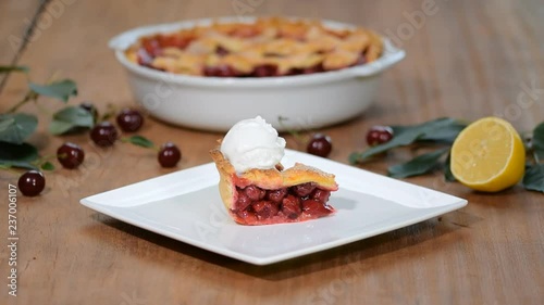 Wallpaper Mural Slice of cherry pie with ice cream. Torontodigital.ca