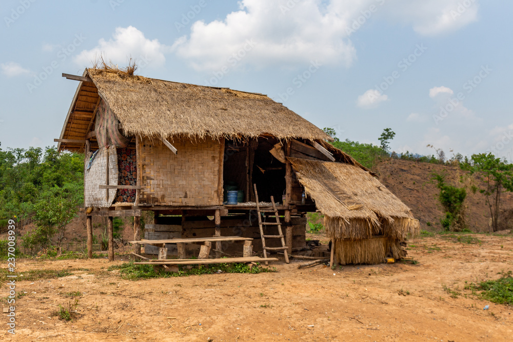 Handmade bamboo house Laos