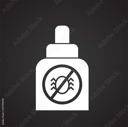 Pet anti parasite cure icon on black background for graphic and web design, Modern simple vector sign. Internet concept. Trendy symbol for website design web button or mobile app