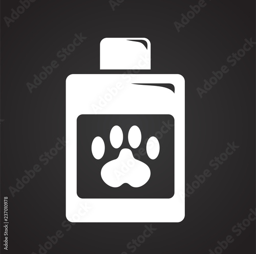 Pet anti parasite cure icon on black background for graphic and web design, Modern simple vector sign. Internet concept. Trendy symbol for website design web button or mobile app