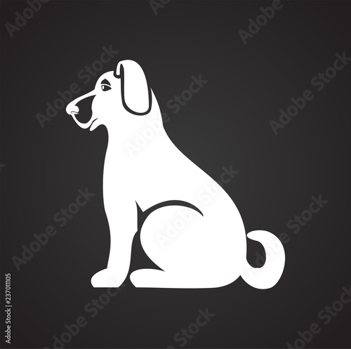 Dog pet icon on black background for graphic and web design, Modern simple vector sign. Internet concept. Trendy symbol for website design web button or mobile app