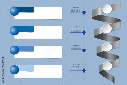 Infographic vector as a metal spiral with vertical timeline