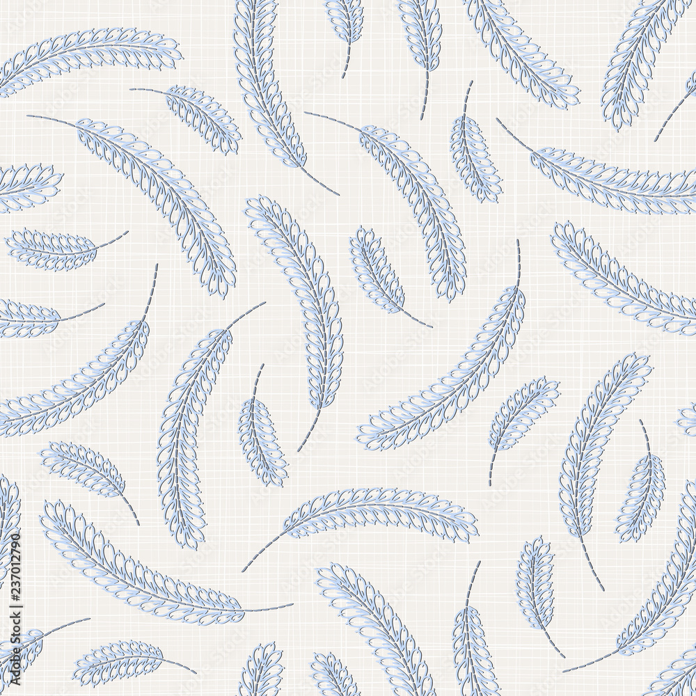 Embroidery floral seamless pattern on linen cloth texture Embroidery floral seamless pattern on linen cloth texture