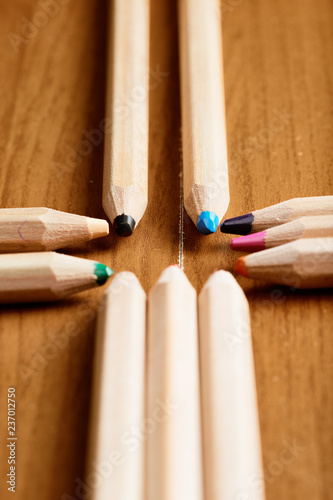 Crayons in cross formation photo