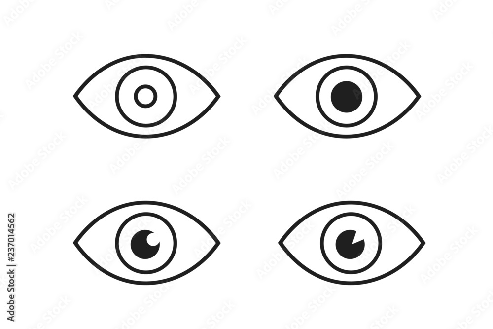 Eye icon set - eye symbols. flat eye sign vector Eye icon set - eye symbols. flat eye sign vector
