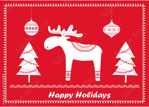 Christmas Scandinavian elements in heart