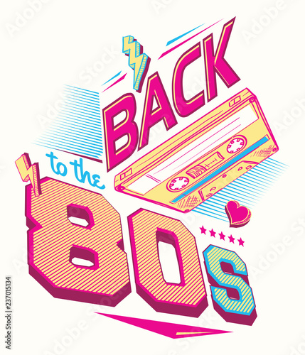 Back to the 80s retro party poster design