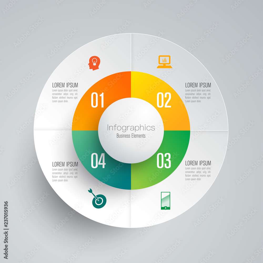 Infographics design vector and business icons with 4 options. Infographics design vector and business icons with 4 options.