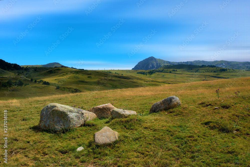 Mountains in the Pyrenees through the valley of Aran