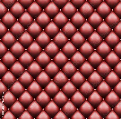 Red leather upholstery with sewin rivets. Luxury background