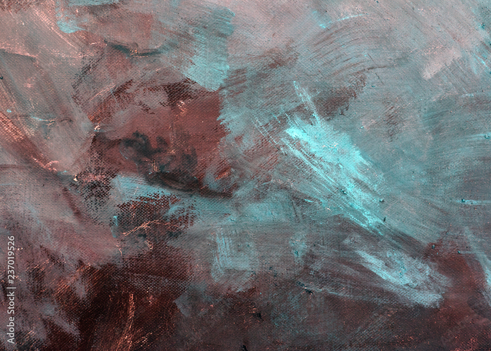 background brown blue strokes paint canvas, oil paint on canvas