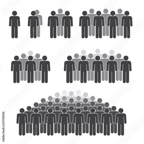 Man crowd figures on white background for graphic and web design, Modern simple vector sign. Internet concept. Trendy symbol for website design web button or mobile app