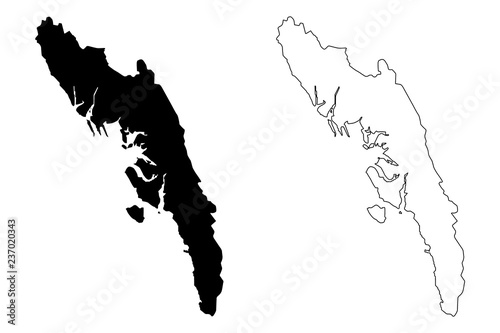 Rakhine State (Administrative divisions of Myanmar, Republic of the Union of Myanmar, Burma) map vector illustration, scribble sketch Arakan State map