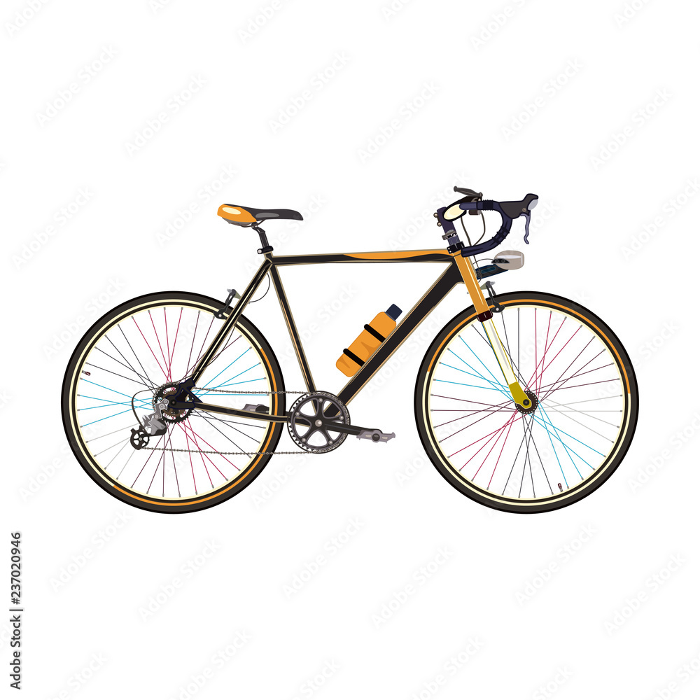 Vector illustration of road bike in flat style