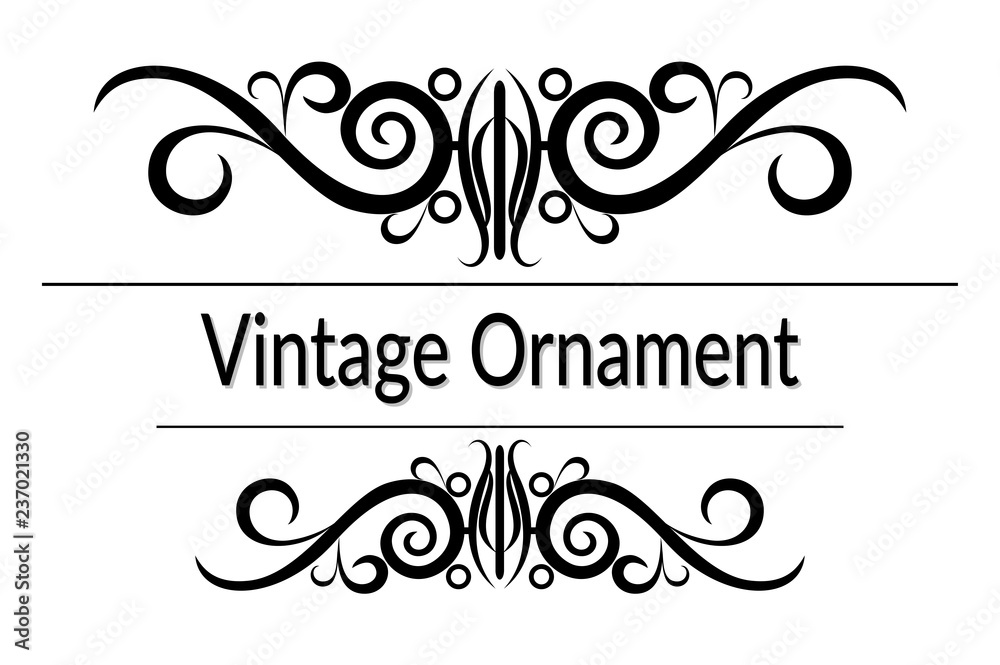 Vintage Ornament, Decorative Frame with Abstract Floral Pattern, Black Contours Isolated on White Background. Vector