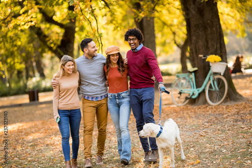 Multiracial people walking ...