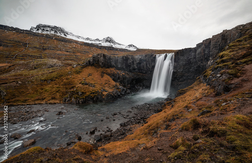 Gufufoss, beautiful waterfall in seydisfjordur, in Iceland