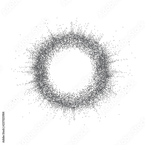 Blast out of dots .Explosion Zoom Effect. Flying Fragments ,illustration.