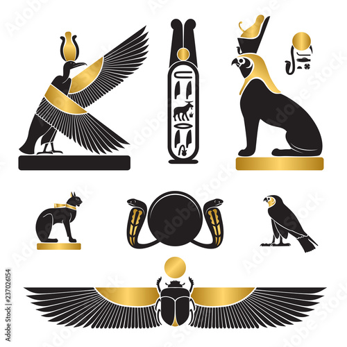 Set of ancient egypt silhouettes