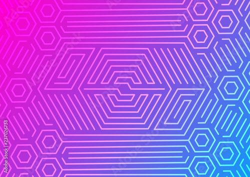 Technical pattern . Gradient Background with Geometric Elements