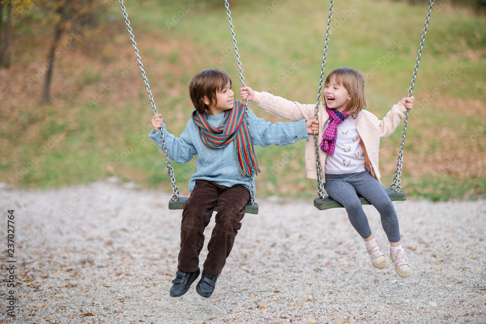 kids swing in the park