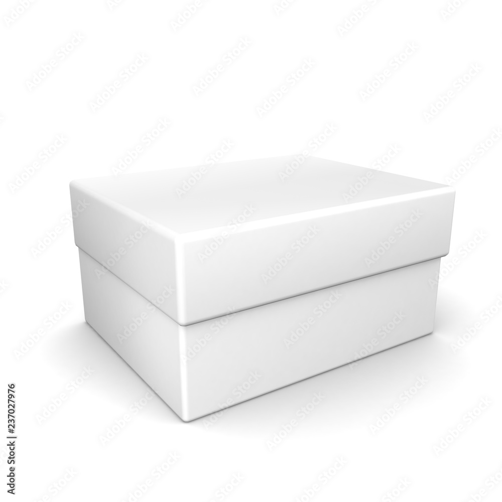3d white cardboard box