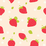 Seamless vector strawberry fruit pattern. illustration.
