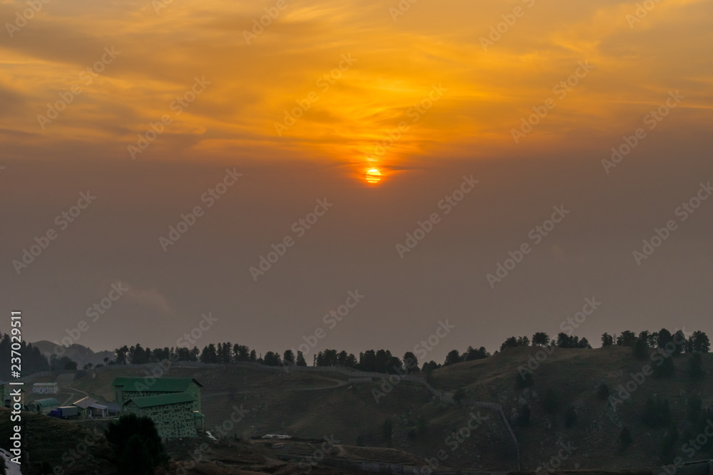 Dainkund- the singing hills-a sunset sky from the top of the hill