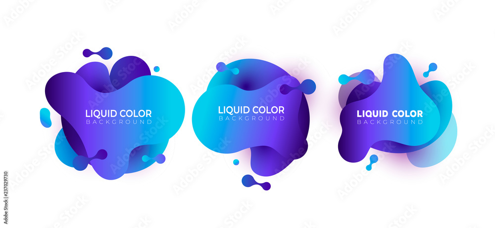 Fotografie Set of graphic liquid color elements
