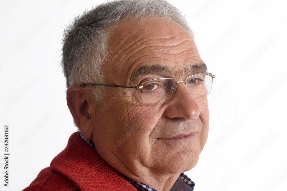 portrait of a senior man on white portrait of a senior man on white