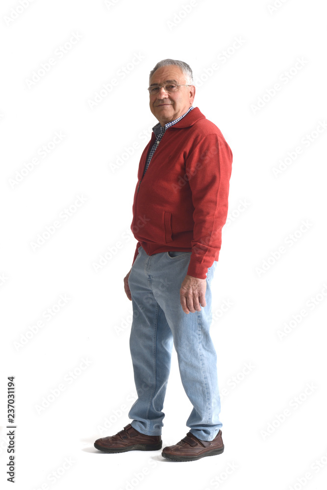 full portrait of senior man full portrait of senior man