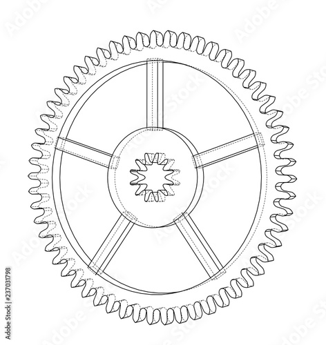 3D gear wheel. 3d illustration