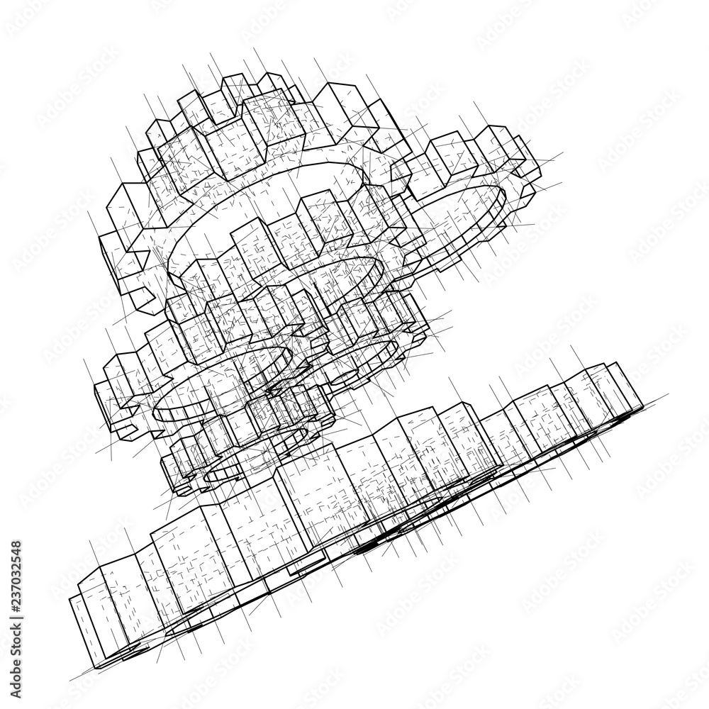 3D gears. 3d illustration