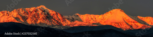 Fotografija Panorama of an Amazing Sunset Over the Camicia and Prena Mountain - Campo Impera