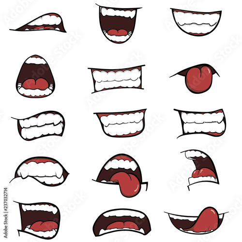 Set of mouths cartoon
