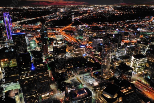 Aerial view of Dallas Texas at night