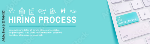 New Employee Hiring Process icon set and Web Header Banner