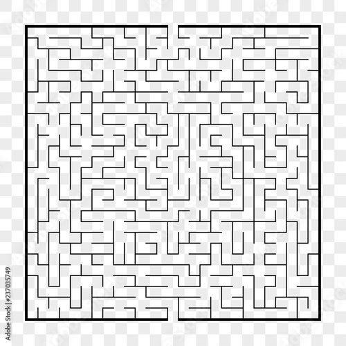 Abstract square maze. Game for kids. Puzzle for children.Labyrinth conundrum. Flat vector illustration isolated on transparent background.