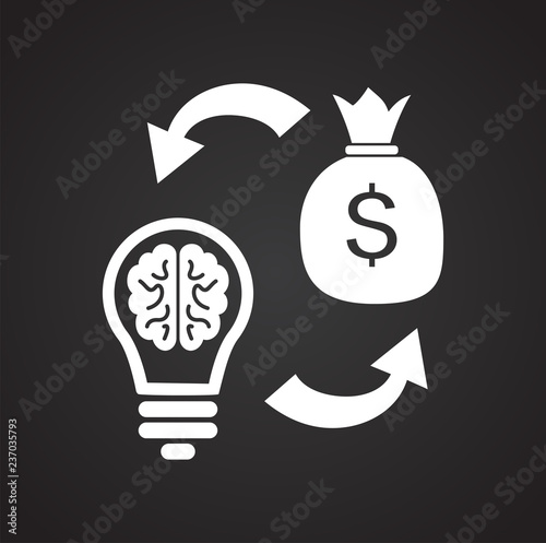 Crowfunfing investment icon on black background for graphic and web design, Modern simple vector sign. Internet concept. Trendy symbol for website design web button or mobile app