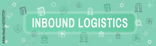 Digital Inbound Marketing Web Banner with Vector Icons with CTA, Growth, SEO, etc