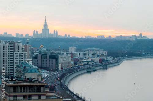 View of the beautiful city of Moscow Photos taken in autumn 2015, architecture, sky, buildings 